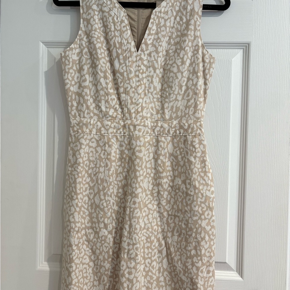 Banana Republic Cream Leopard Print Dress
